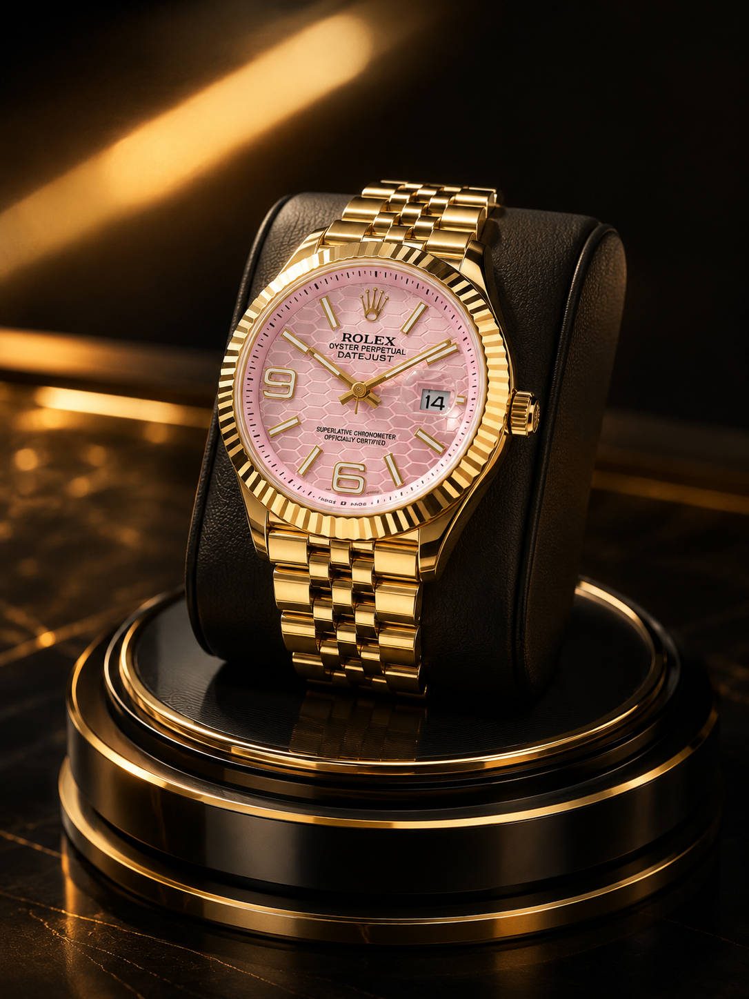 Oyster Perpetual Datejust Oro Amarillo y esfera rosa