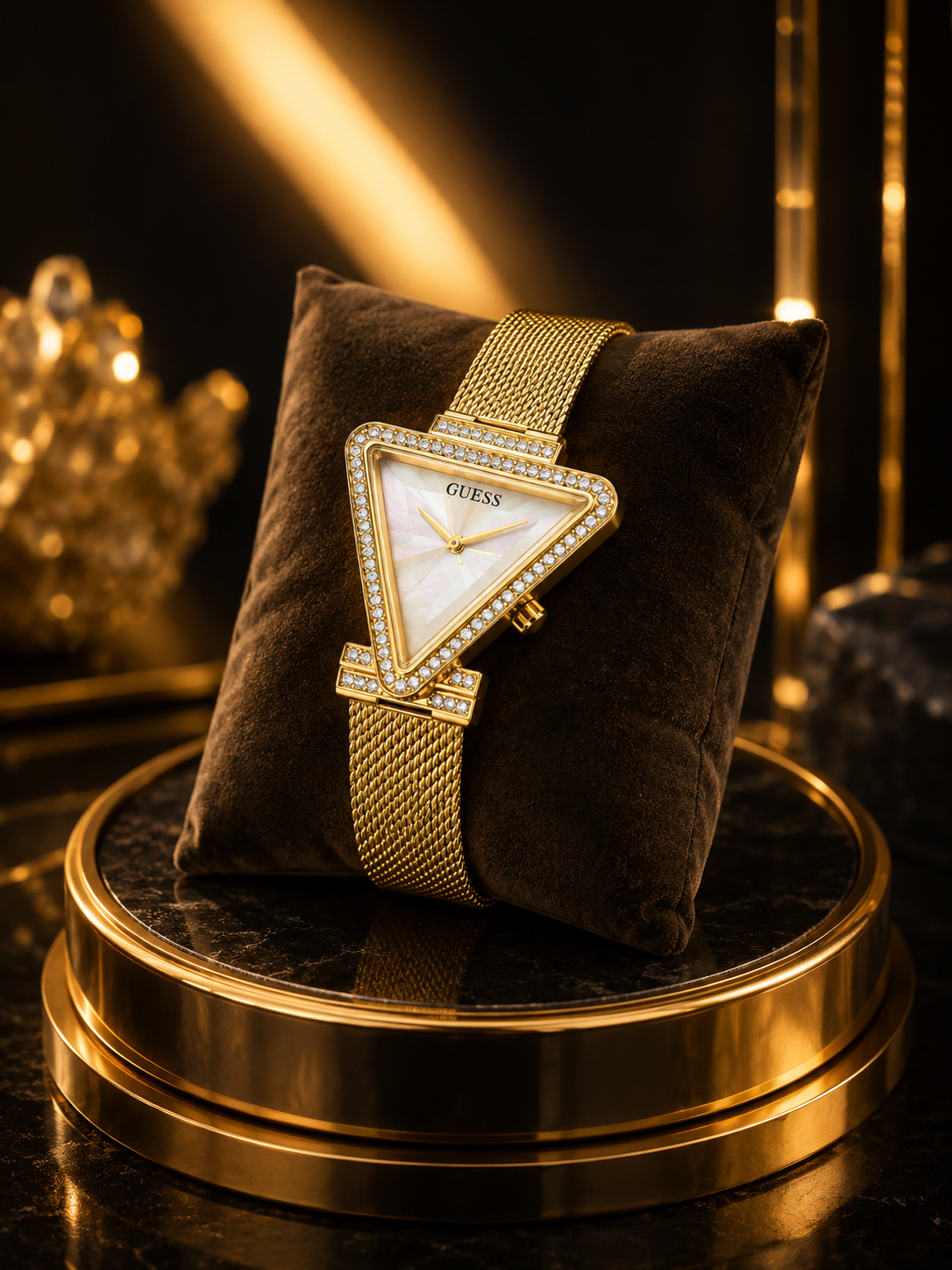 Ladies Triangle Crystal Watch